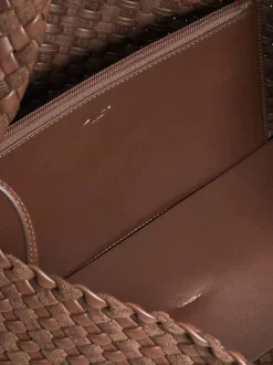 Marron chocolat - Dune London Deliberate Large Woven Slouch Bag