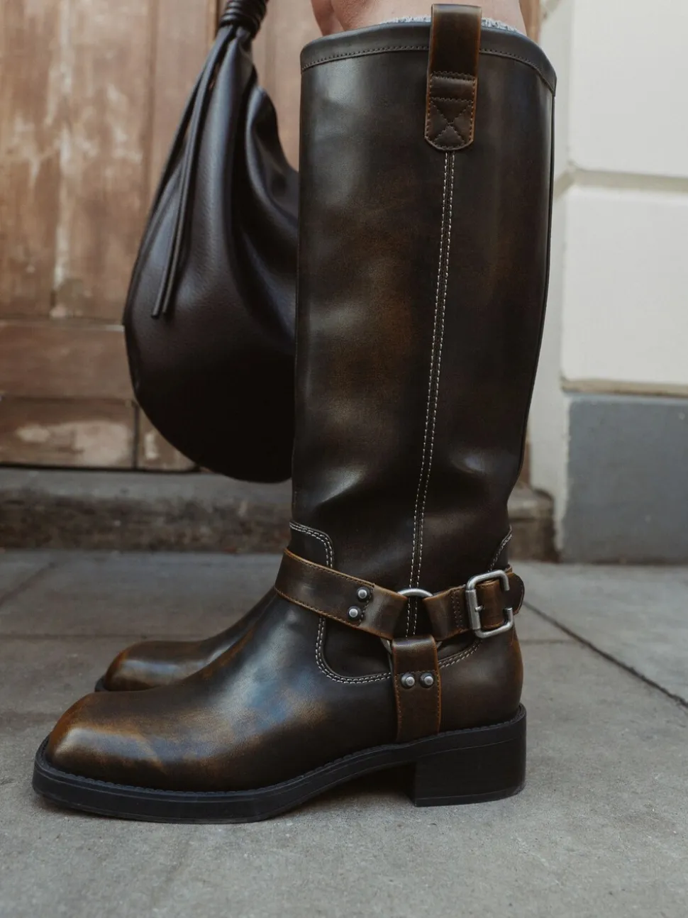 Marron chocolat - Forever Comfort® Bottes motardes à genoux