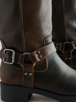 Marron chocolat - Forever Comfort® Bottes motardes à genoux