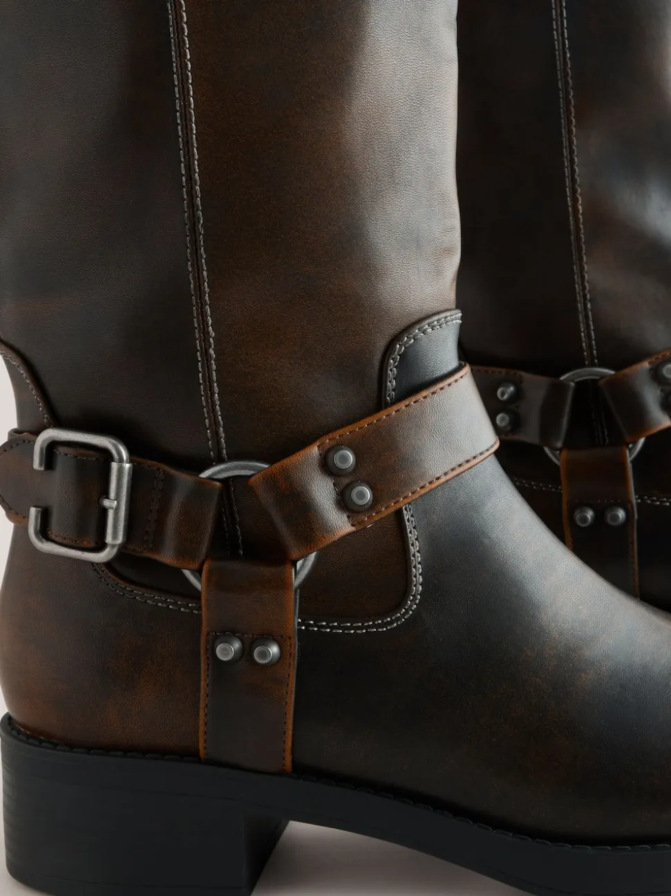 Marron chocolat - Forever Comfort® Bottes motardes à genoux