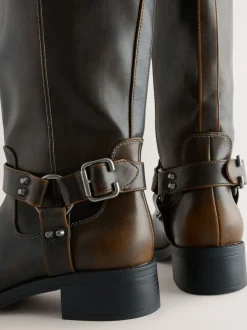 Marron chocolat - Forever Comfort® Bottes motardes à genoux