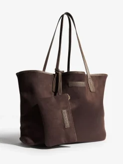 Marron chocolat - Friends Like These sac cabas souple en Faux daim