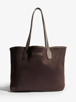 Marron chocolat - Friends Like These sac cabas souple en Faux daim