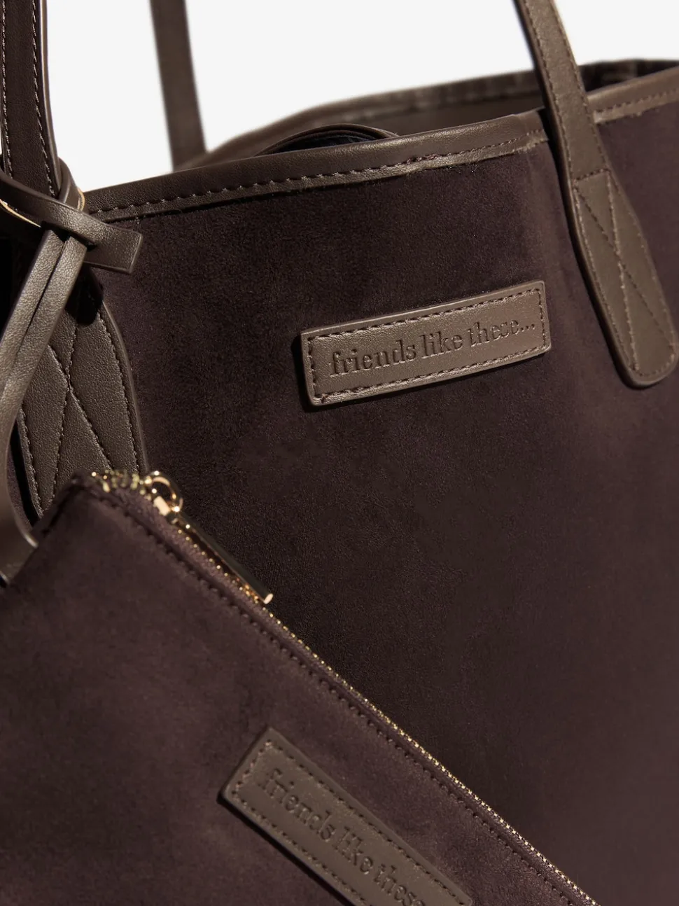 Marron chocolat - Friends Like These sac cabas souple en Faux daim
