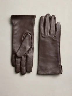 Marron chocolat - Gants en cuir