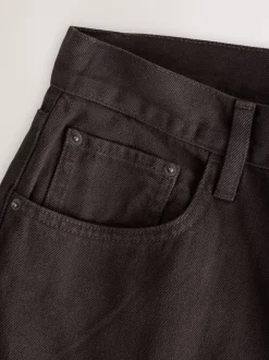 Marron chocolat - Jean ample taille mi-haute