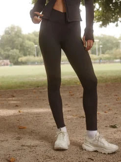 Marron chocolat - Legging Active Balance enveloppant sur le devant