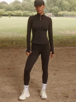 Marron chocolat - Legging Active Balance enveloppant sur le devant