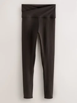 Marron chocolat - Legging Active Balance enveloppant sur le devant