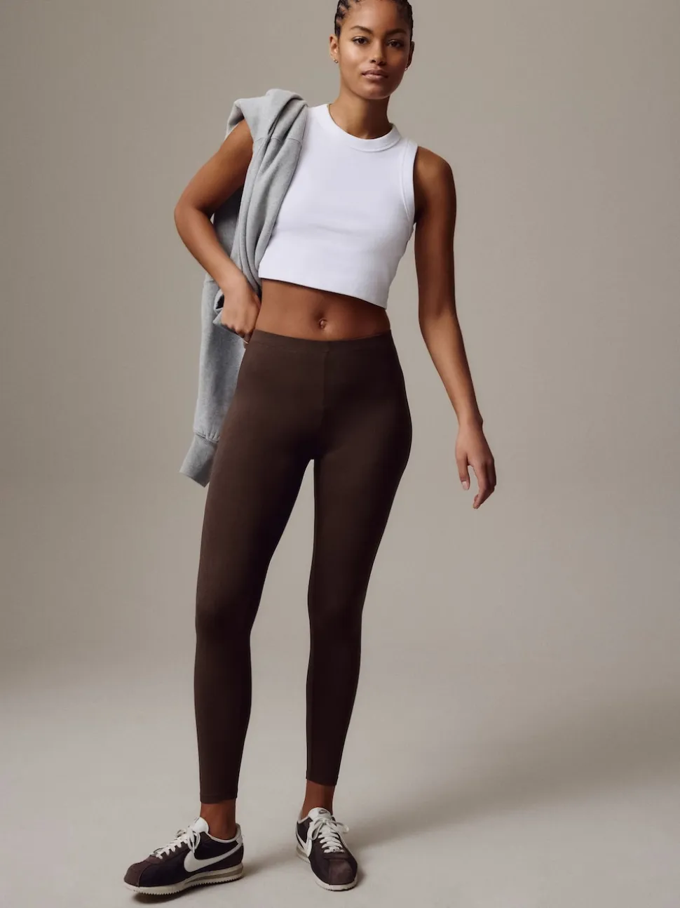 Marron chocolat - Leggings pleine longueur