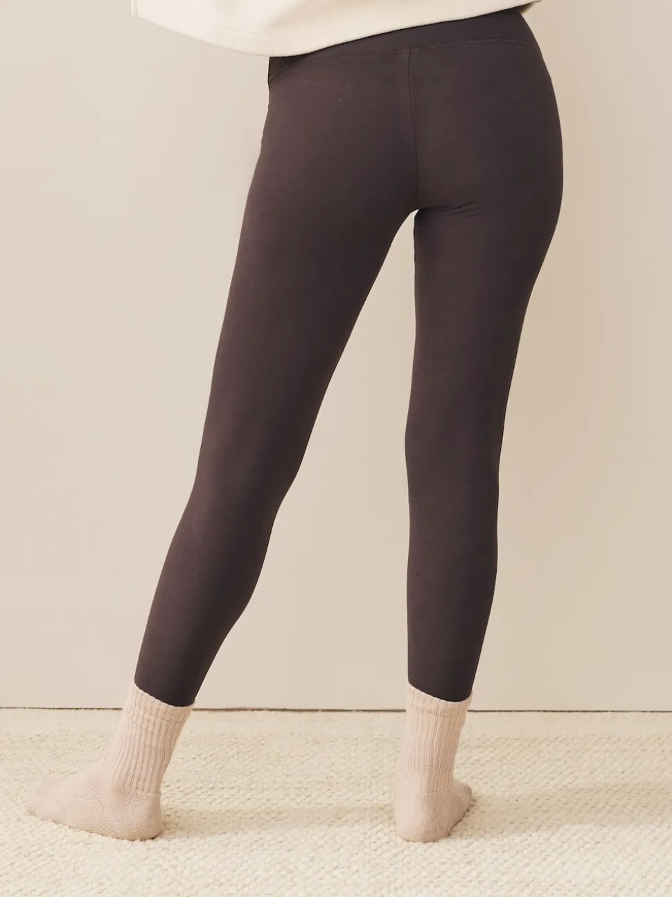 Marron chocolat - Leggings polaire confortable