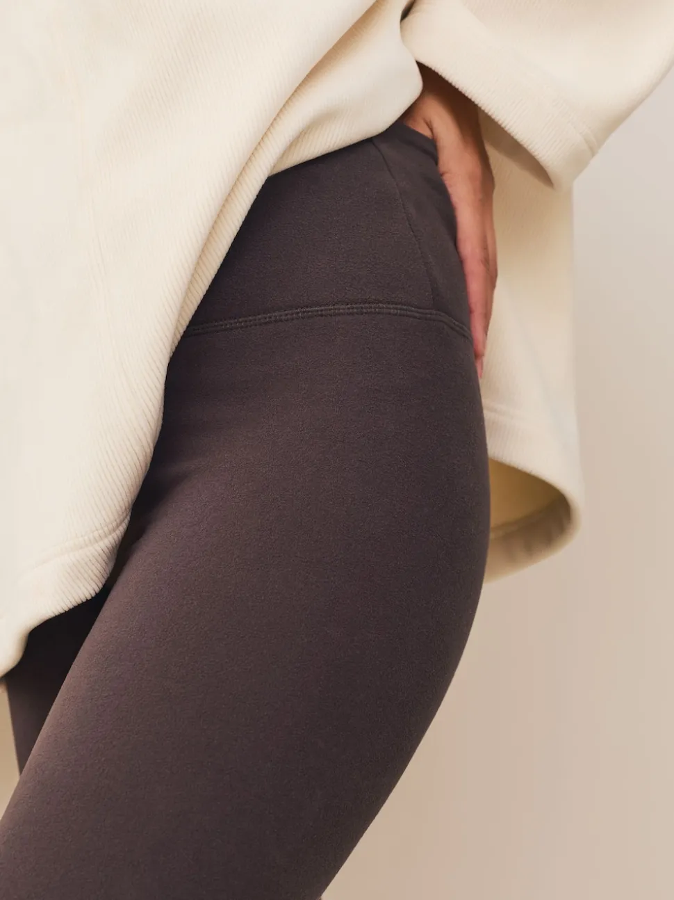 Marron chocolat - Leggings polaire confortable