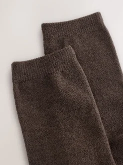 Marron chocolat - Lot de 2 paires de chaussettes en polaire thermique