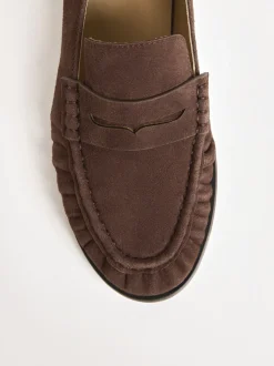 Marron chocolat - Mocassins Friends Like These plats froncés et confortables à enfiler