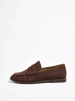 Marron chocolat - Mocassins Friends Like These plats froncés et confortables à enfiler