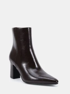 Marron chocolat - Novo Bottes Kimberley Point à talon carré