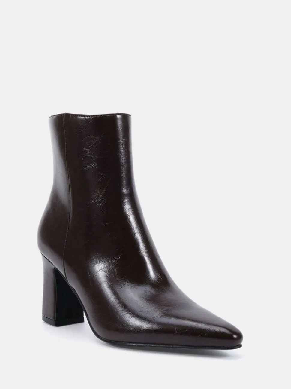 Marron chocolat - Novo Bottes Kimberley Point à talon carré