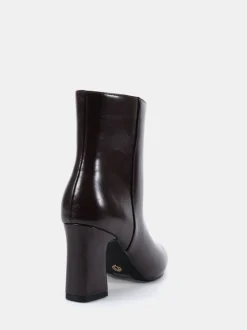Marron chocolat - Novo Bottes Kimberley Point à talon carré