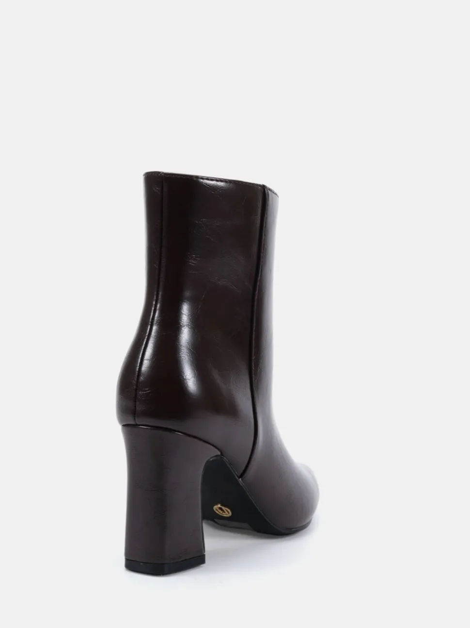Marron chocolat - Novo Bottes Kimberley Point à talon carré