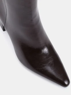Marron chocolat - Novo Bottes Kimberley Point à talon carré