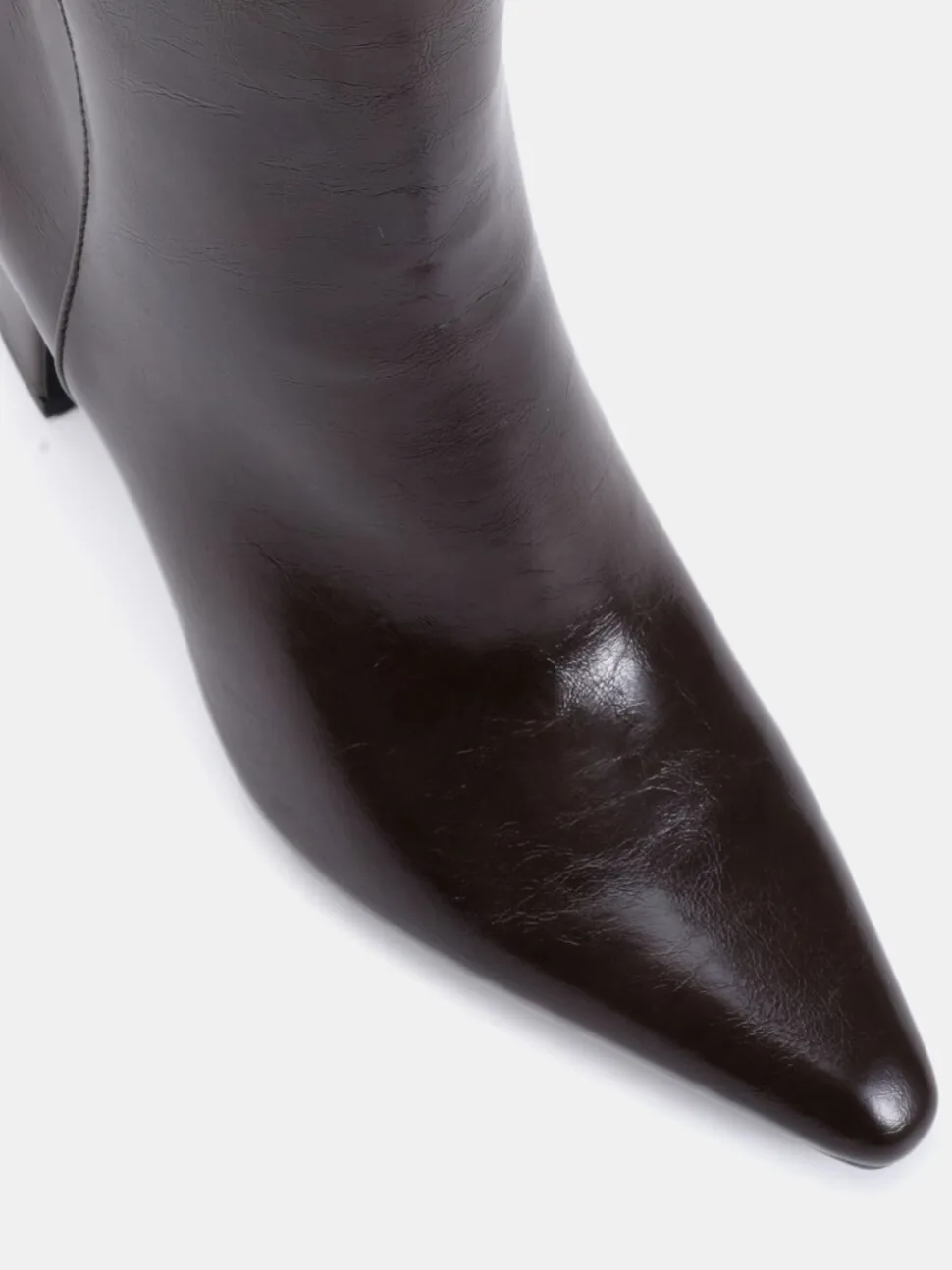 Marron chocolat - Novo Bottes Kimberley Point à talon carré