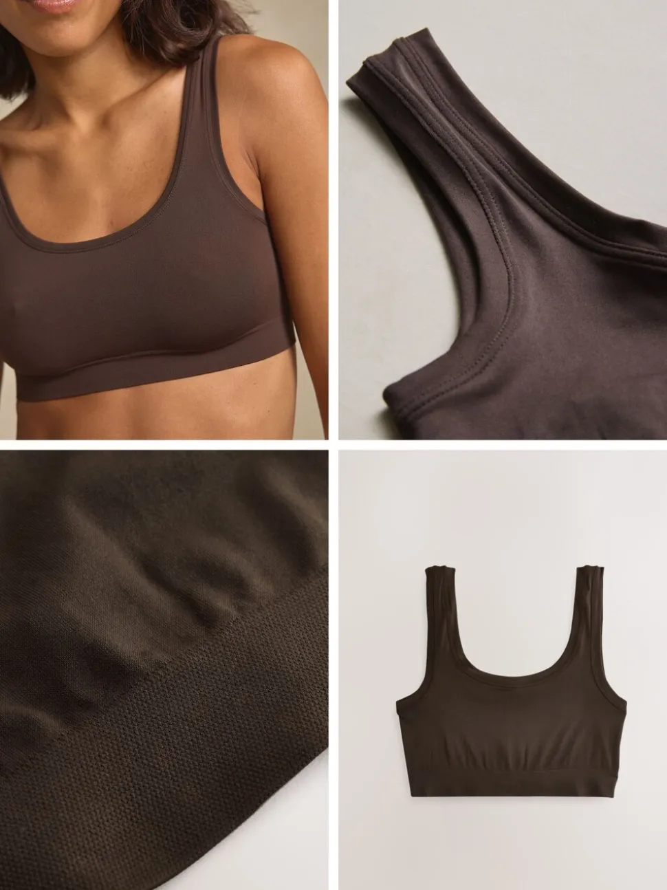 Marron chocolat - N.Soutien-gorge court très doux sans coutures Premium