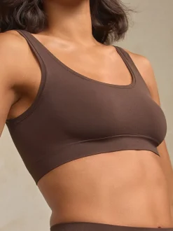 Marron chocolat - N.Soutien-gorge court très doux sans coutures Premium