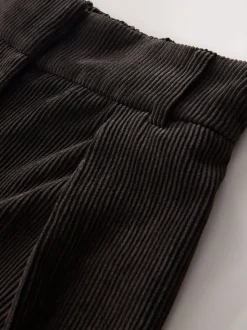 Marron chocolat - Pantalon large en velours côtelé