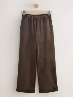 Marron chocolat - Pantalons en velours côtelé doux à jambe large