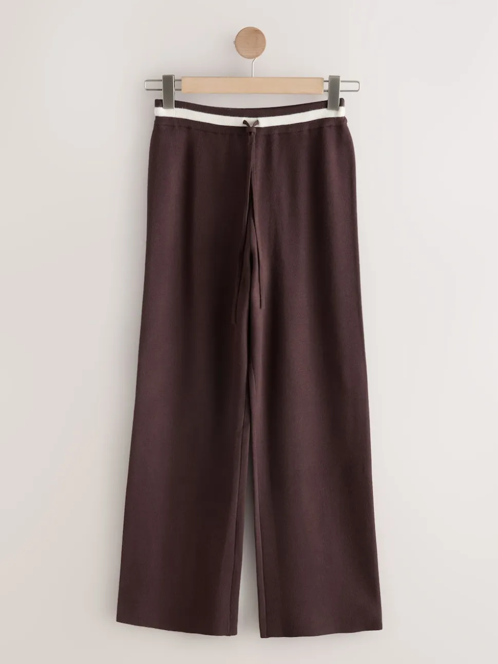 Marron chocolat - Pantalon de Joggings compact et confortable à Jambe large à liserés