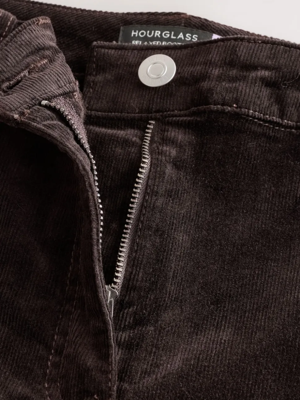 Marron chocolat - Pantalon sablier skinny en velours côtelé