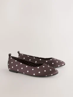 Marron chocolat à pois - Ballerines Forever Comfort® à bout rond