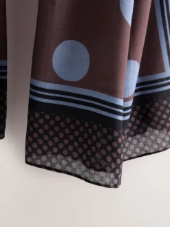 Marron chocolat à pois - Écharpe légère
