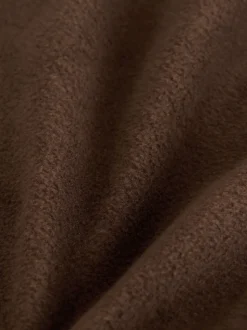 Marron chocolat - Pull en polaire à demi-fermeture éclair
