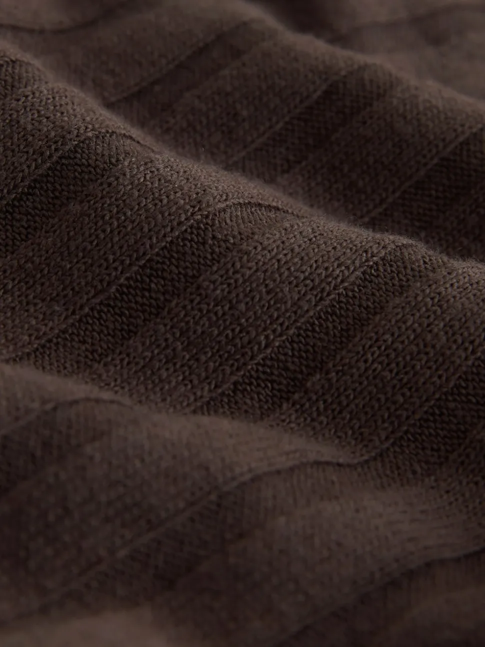 Marron chocolat - Robe mi-longue côtelée boutonnée à manches longues
