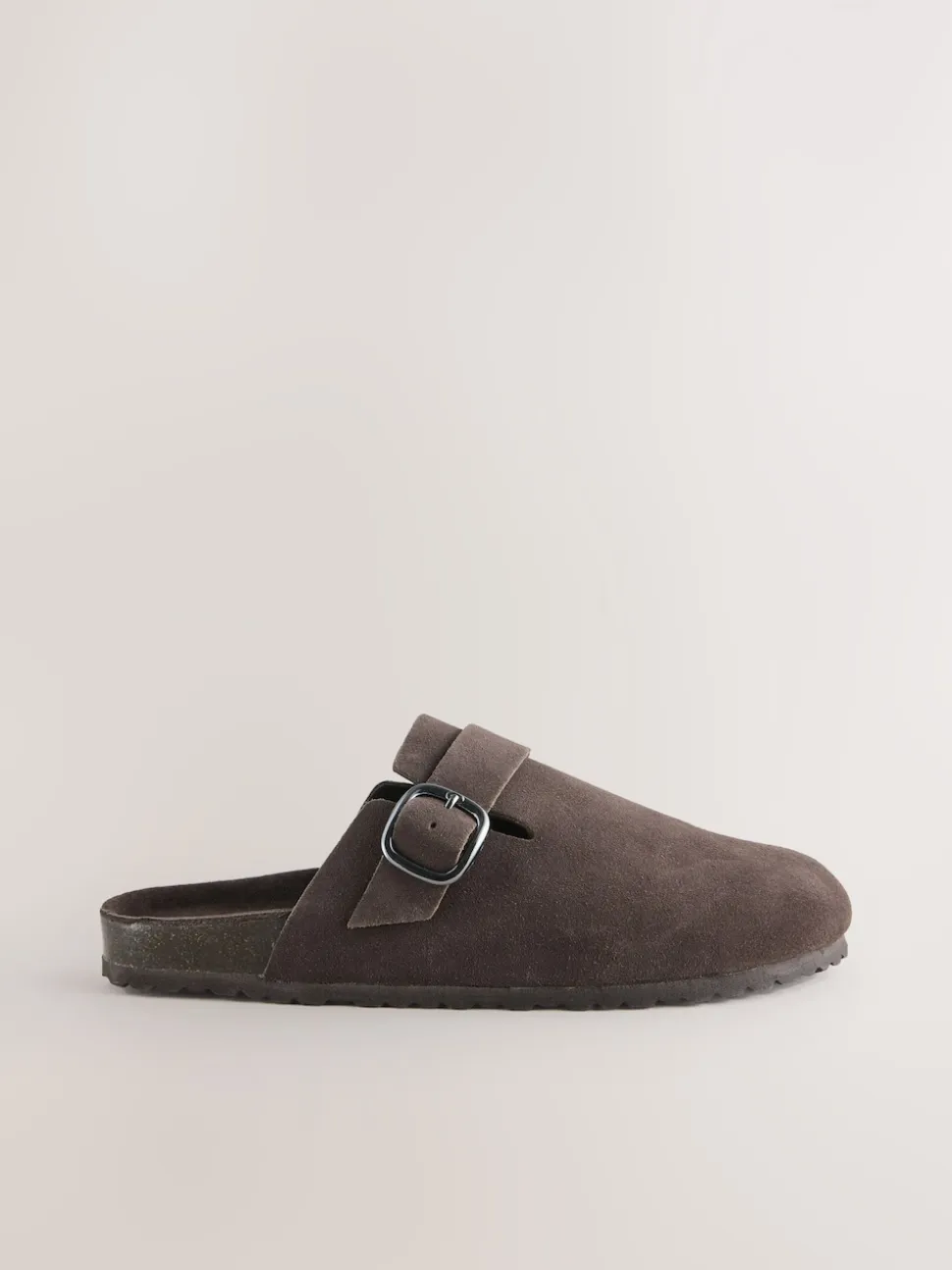 Marron chocolat - sabots en cuir avec semelle plantaire