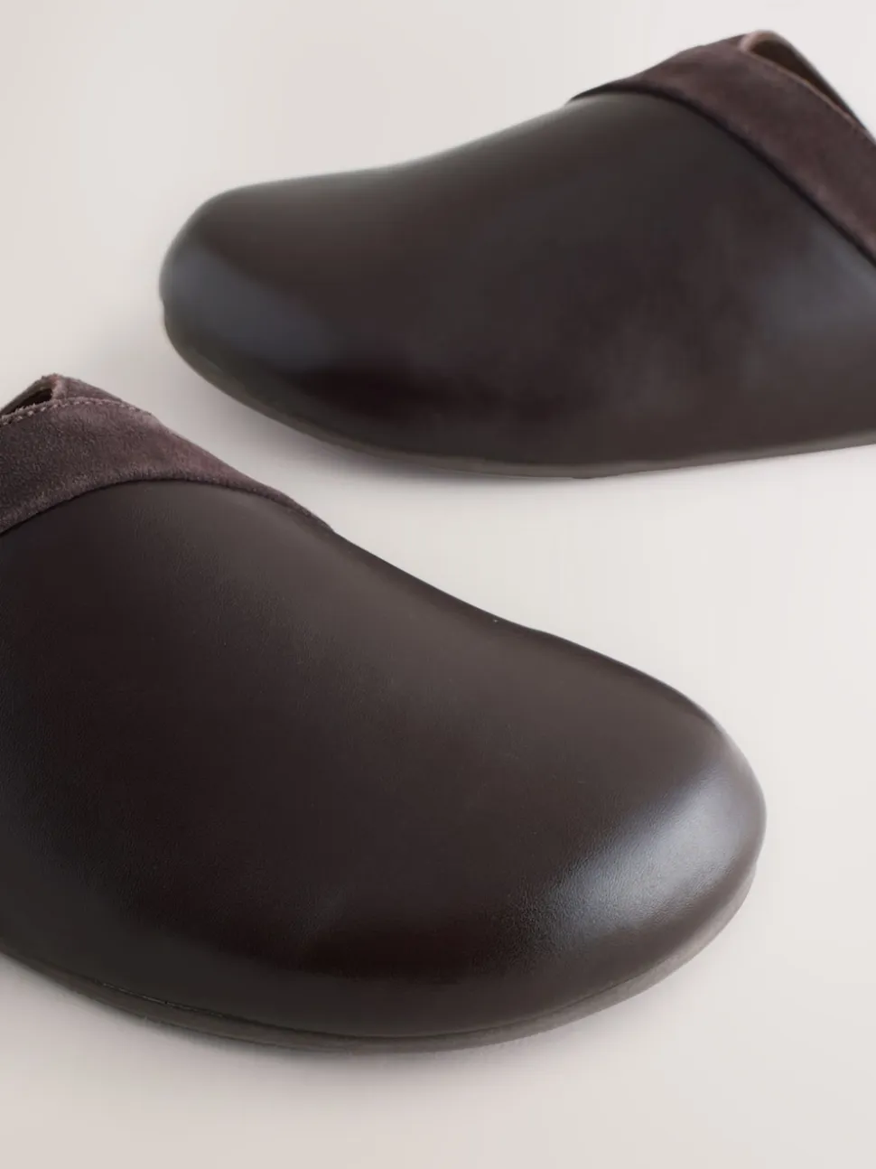Marron chocolat - Sabots Forever Comfort en cuir propre avec semelle plantaire