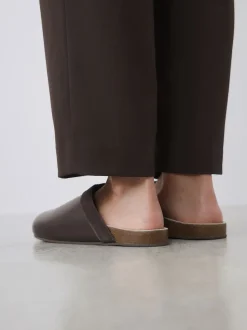 Marron chocolat - Sabots Forever Comfort en cuir propre avec semelle plantaire
