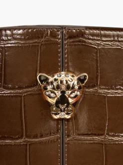 Marron chocolat - Sac cabas Lipsy effet croco