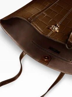 Marron chocolat - Sac cabas Lipsy effet croco