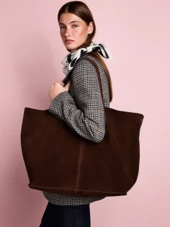 Marron chocolat - Sac cabas Tabitha Simmons x Next Sophie en daim