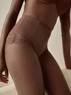 Marron chocolat - Slips gainants fermes pour le contrôle du ventre