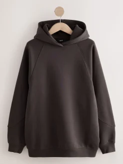 Marron chocolat - Sweat à capuche long épais décontracté