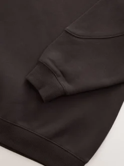 Marron chocolat - Sweat à capuche long épais décontracté