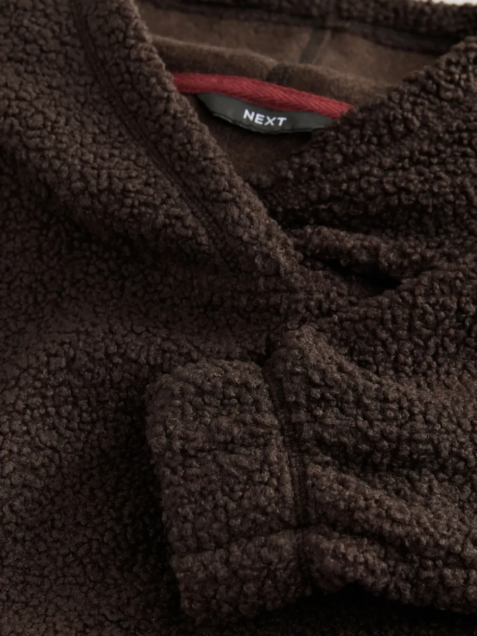 Marron chocolat - Sweat-shirt à capuche doux Borg à manches longues