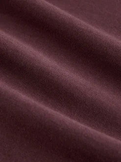 Marron chocolat - T-shirt décontracté à manches longues et col rond