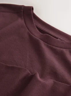 Marron chocolat - T-shirt décontracté à manches longues et col rond