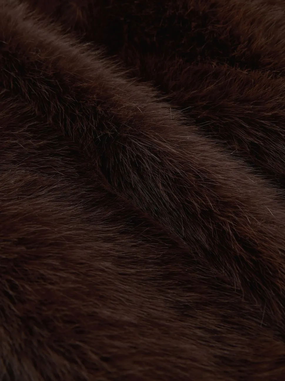 Marron chocolat - Veste zippée en fausse fourrure