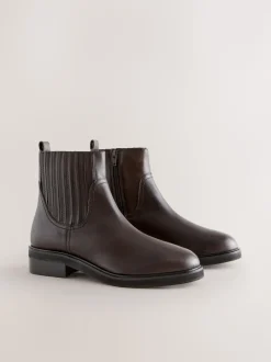 Marron chocolat en cuir - Forever Comfort® Bottes Chelsea