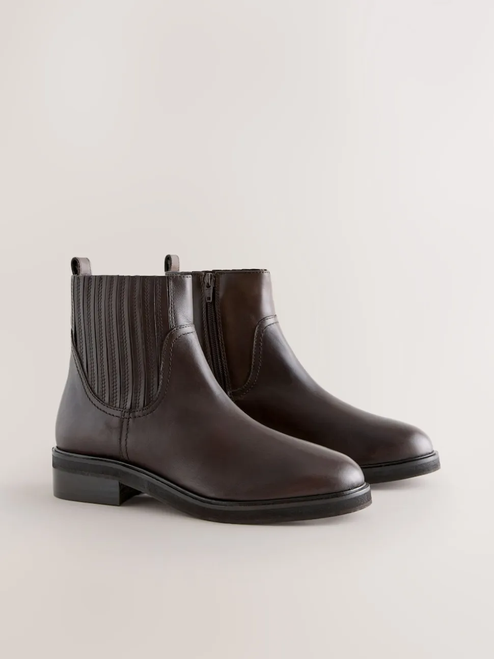 Marron chocolat en cuir - Forever Comfort® Bottes Chelsea